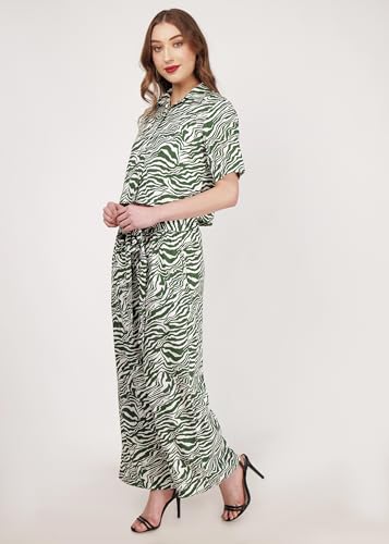 Print Co-Ord Set for Women - Trendy Two-Piece Ensemble with Relaxed Fit, Short Sleeve Cord Dress and Stylish Loose Pant and Top ⦠(Small)