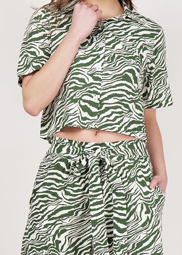 Print Co-Ord Set for Women - Trendy Two-Piece Ensemble with Relaxed Fit, Short Sleeve Cord Dress and Stylish Loose Pant and Top ⦠(Small)