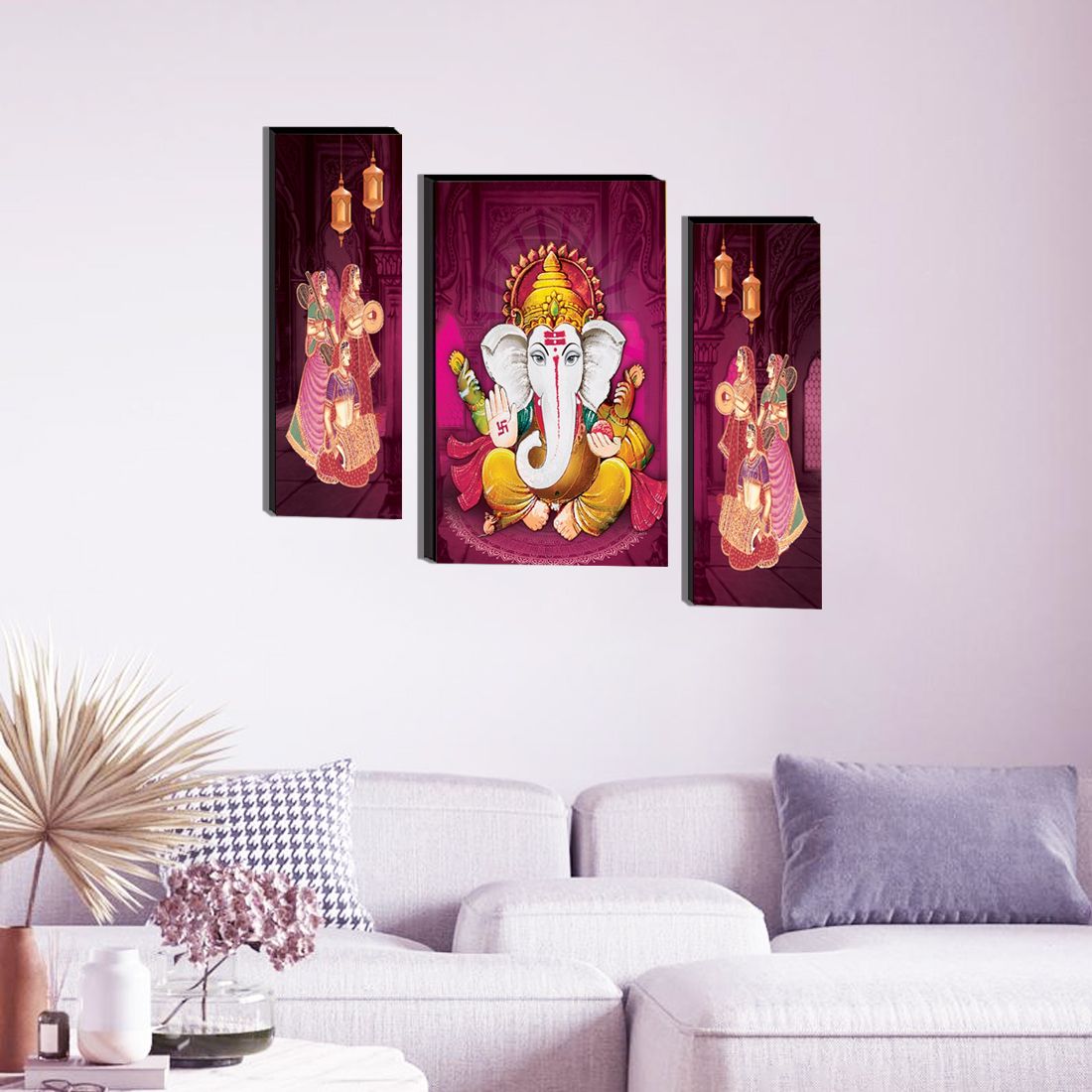 WallDaddy Wooden Painting Size (21x15)inch 6mm Thickness HD Digital Painting Modern Art Painting For Wall Design ShidhiVinayak