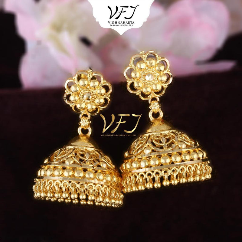 Big 1-Gram Gold Plated Jhumka Earrings
