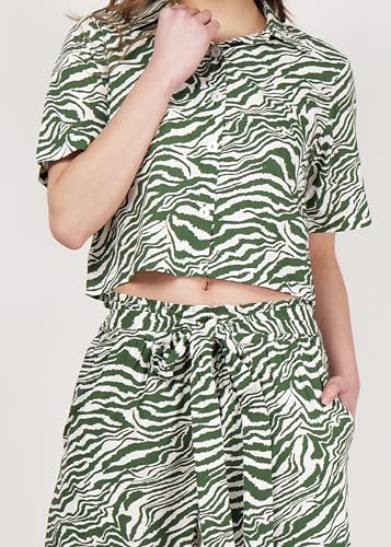 Print Co-Ord Set for Women - Trendy Two-Piece Ensemble with Relaxed Fit, Short Sleeve Cord Dress and Stylish Loose Pant and Top … (Small)