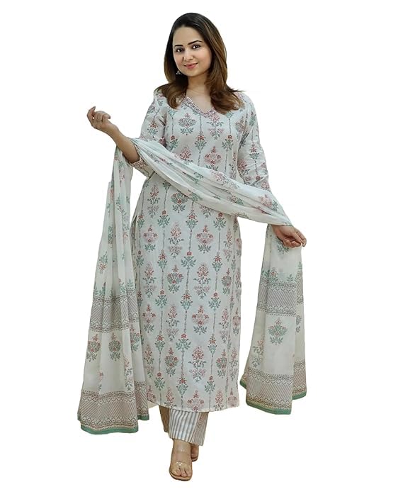 Viscose Trio - Kurti, and Dupatta - Perfect for Stylish Women Looking for Comfort and Elegance in Every Wear (M)