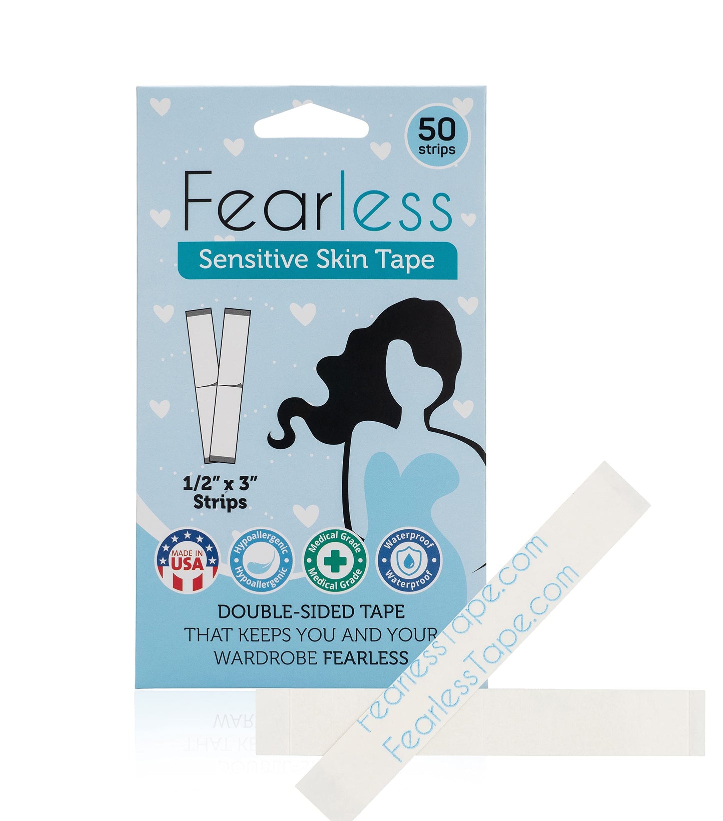 Fearless Fashion Tape – Invisible Double-Sided Body & Clothing Tape (70 Strips) | Strong All-Day Hold | Skin-Safe & Fabric-Friendly