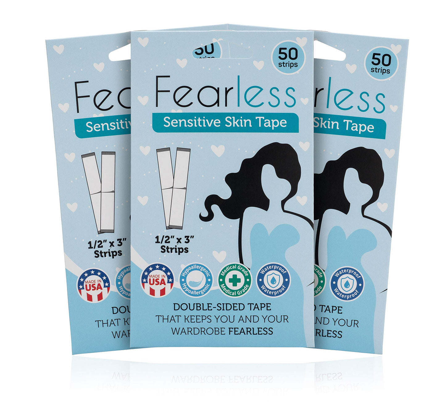 Fearless Fashion Tape – Invisible Double-Sided Body & Clothing Tape (70 Strips) | Strong All-Day Hold | Skin-Safe & Fabric-Friendly