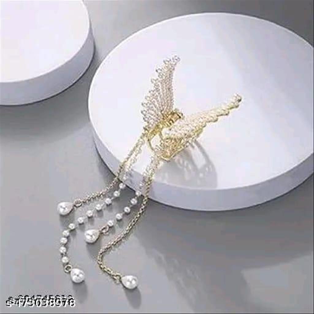 Stone-Studded Butterfly Claw Clip – view 2