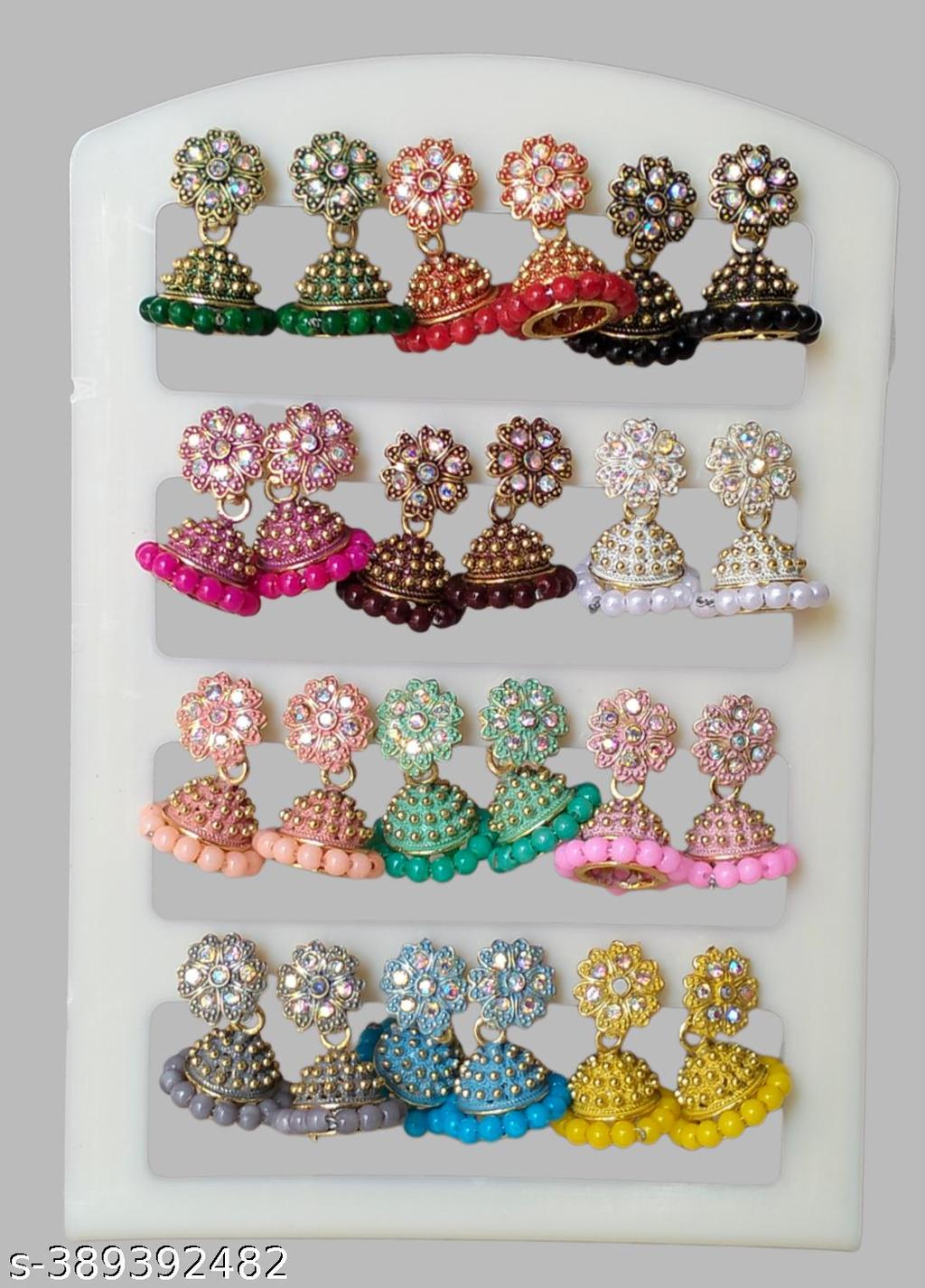 Multicolour Jhumka Earrings Combo