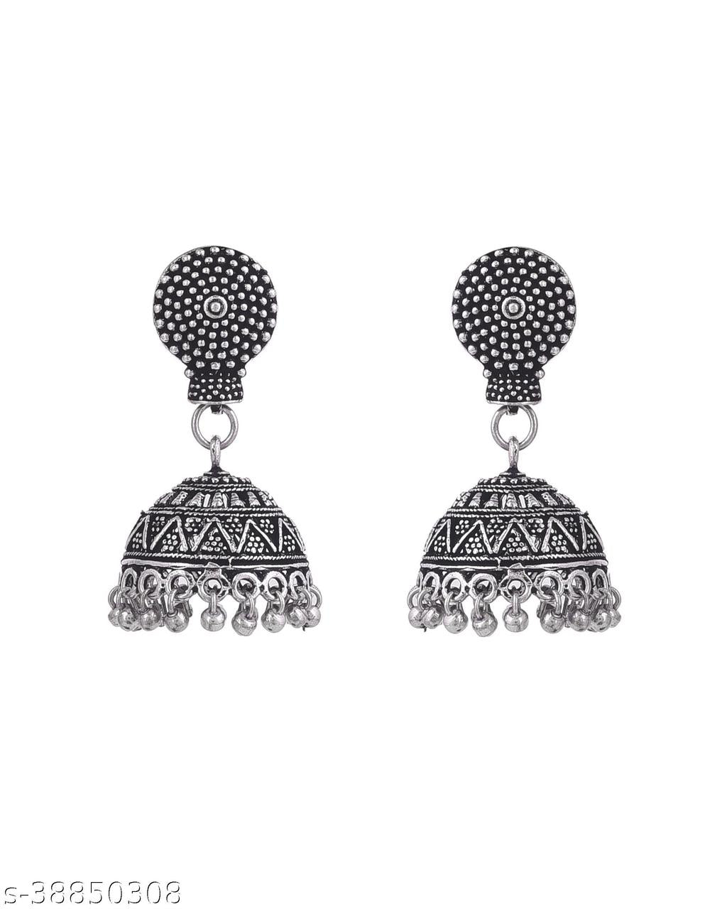 Oxidised Silver Party Wear Necklace & Earrings Set – view 4