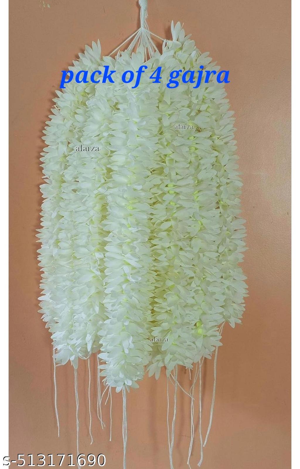 White Fabric Gajra, Handmade & Washable
