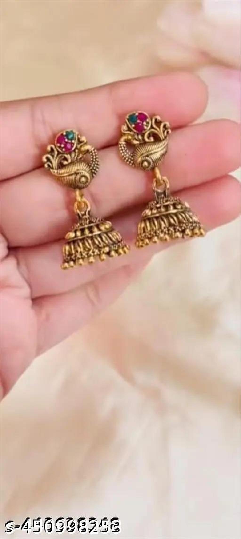 Gold-Tone Jhumka Earrings Combo – view 3