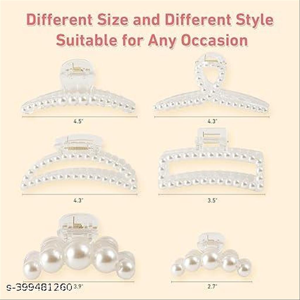 Large Pearl Claw Clips for Thick Hair – view 2
