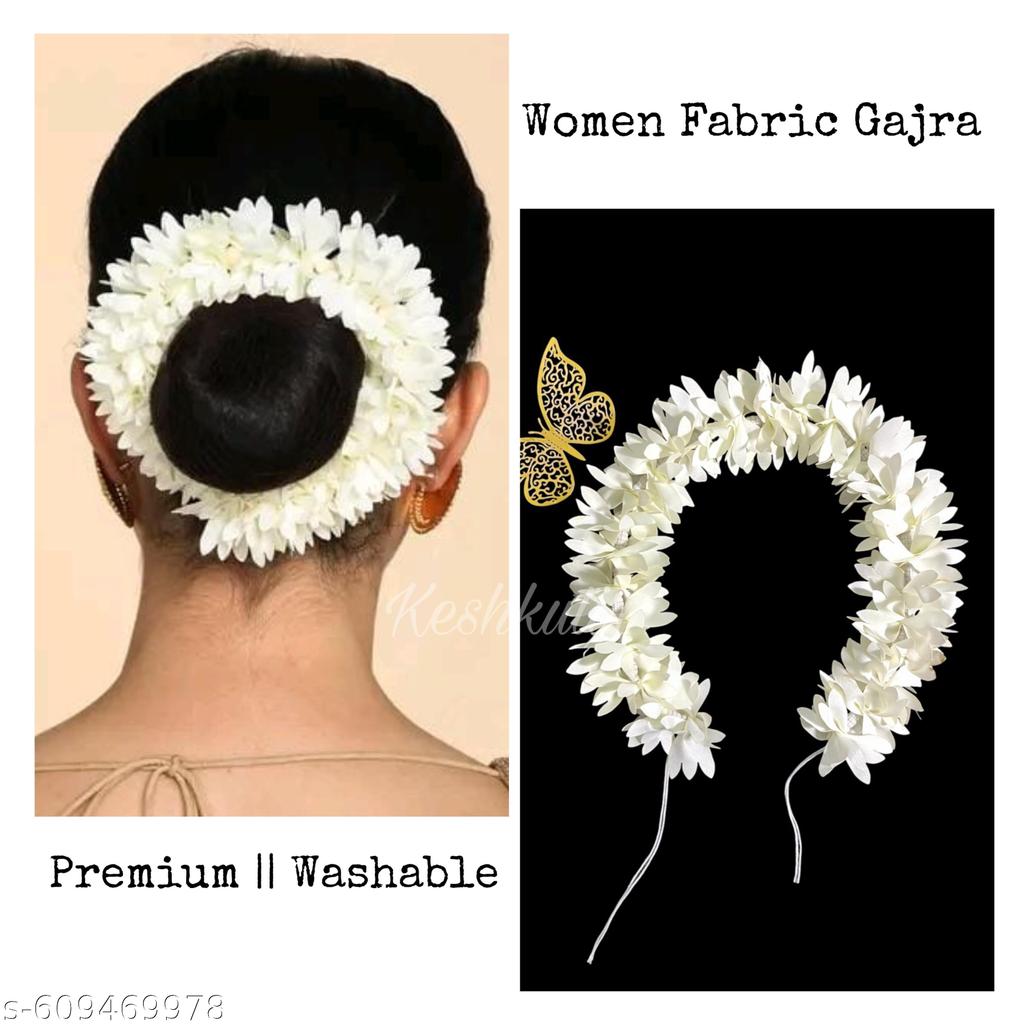 Fabric Flower Hair Gajra – view 4