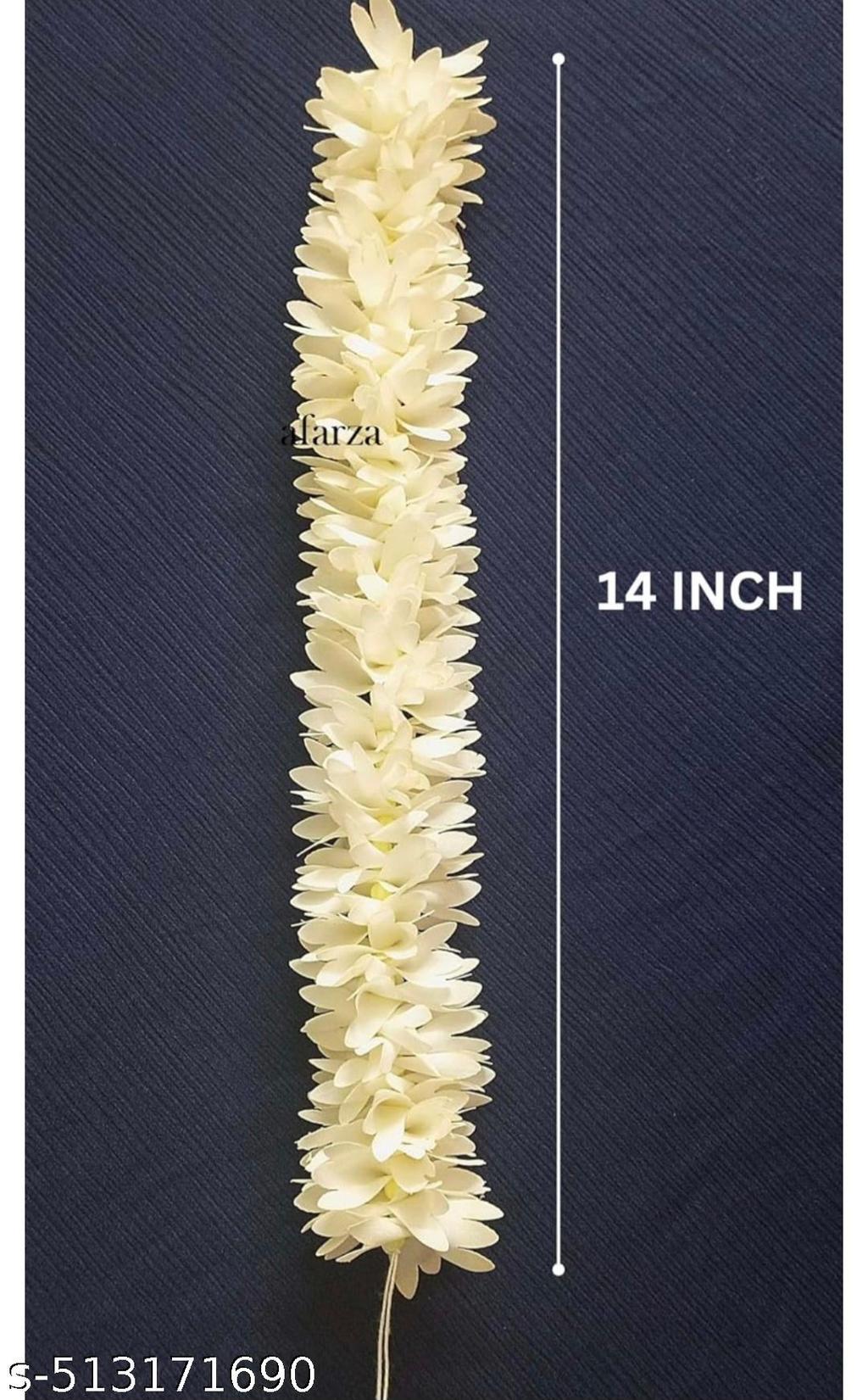 White Fabric Gajra, Handmade & Washable – view 4