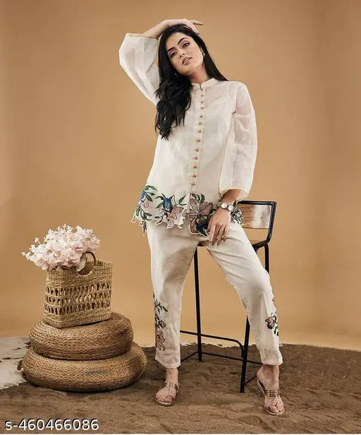 designer embroidery work co-ord set