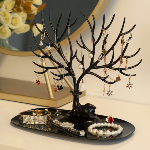 Little Deer Accessories Creative Deer Tree Tray Display Stand Holder Jewellery Organizer