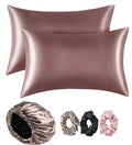 Satin Sleep Set – 2 Pillow Covers + Hair Bonnet + 3 Scrunchies