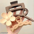 Matte Hair Claw Clips – Set of 4 (Brown Tones)