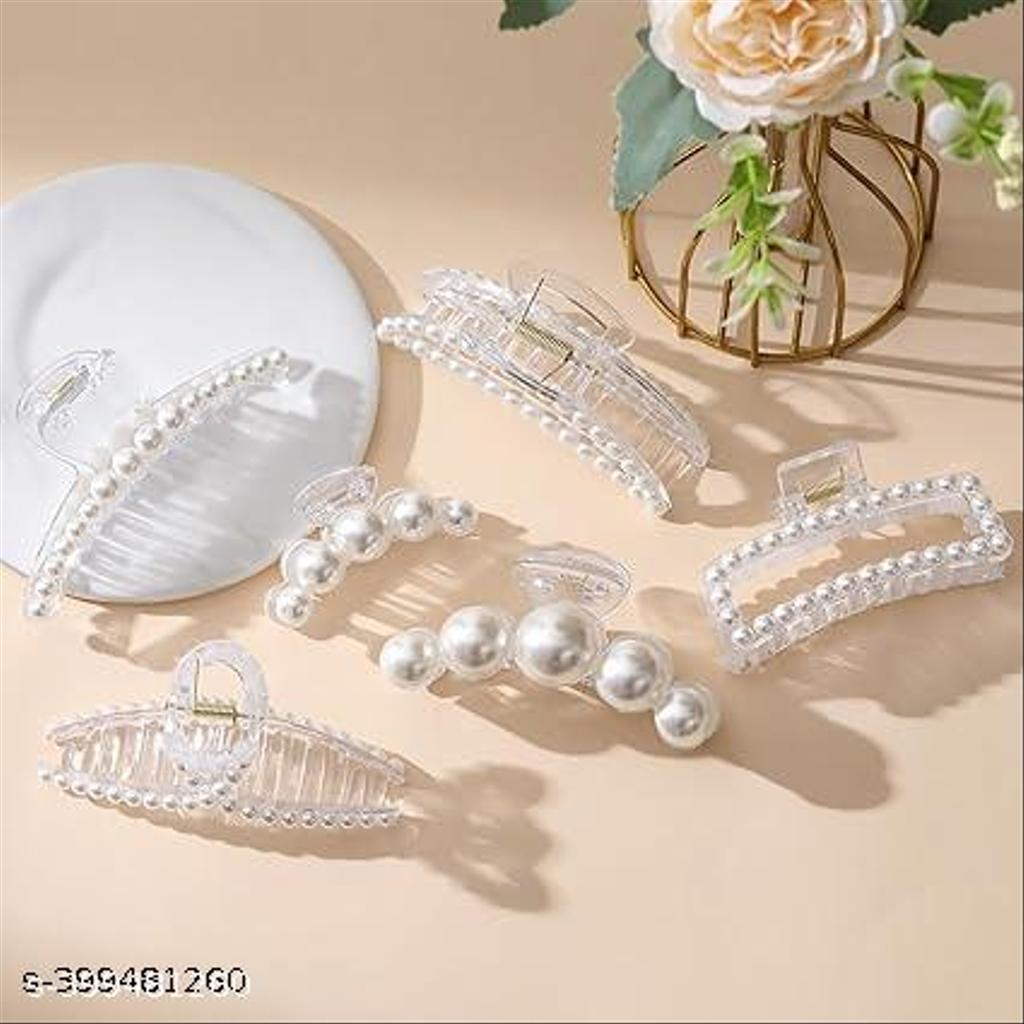 Large Pearl Claw Clips for Thick Hair – view 3